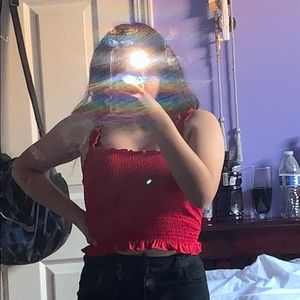 red crop top